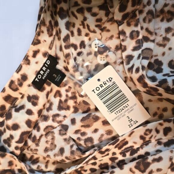 Torrid Harper Georgette Pullover 3/4 Sleeve Blouse - Size‎ 3X - Picture 6 of 8